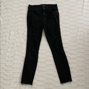 Aeropostale Distressed Black Skinny Jeans